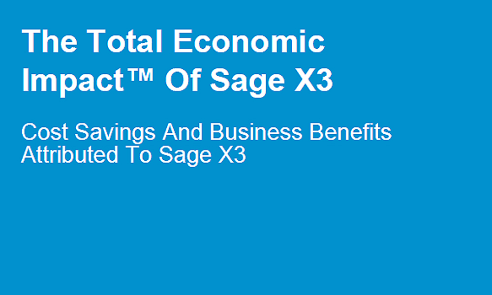 Forrester study shows Sage X3 ROI 177% over three years