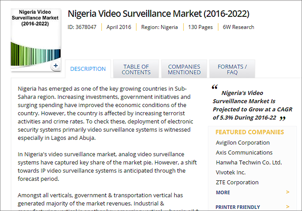 Research and Markets forecasts South Africa, Nigeria, video surveillance markets