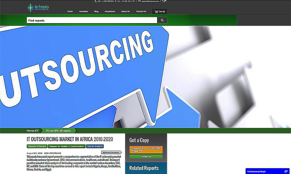 Africa IT outsourcing to grow at 7% till 2020, Technavio