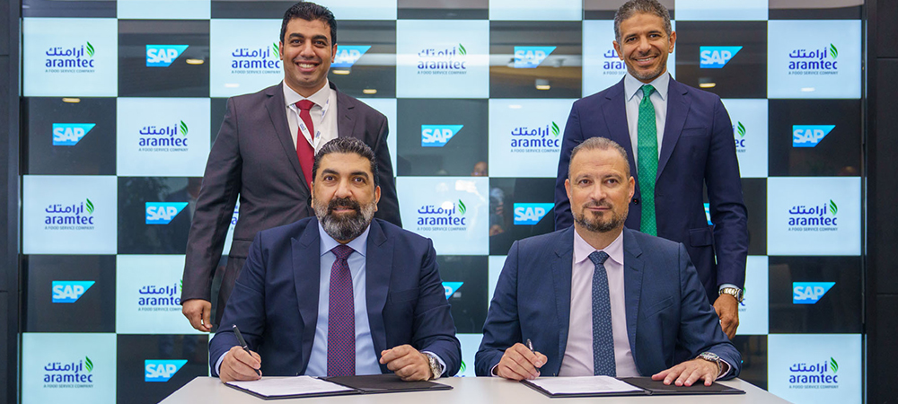 Edgard Chalhoub, General Manager of Aramtec and Zakaria Haltout, Managing Director of SAP UAE and Rabie Hamdeh, Head of IT, Aramtec and Mohammed Hammad, Director of Sales, SAP UAE