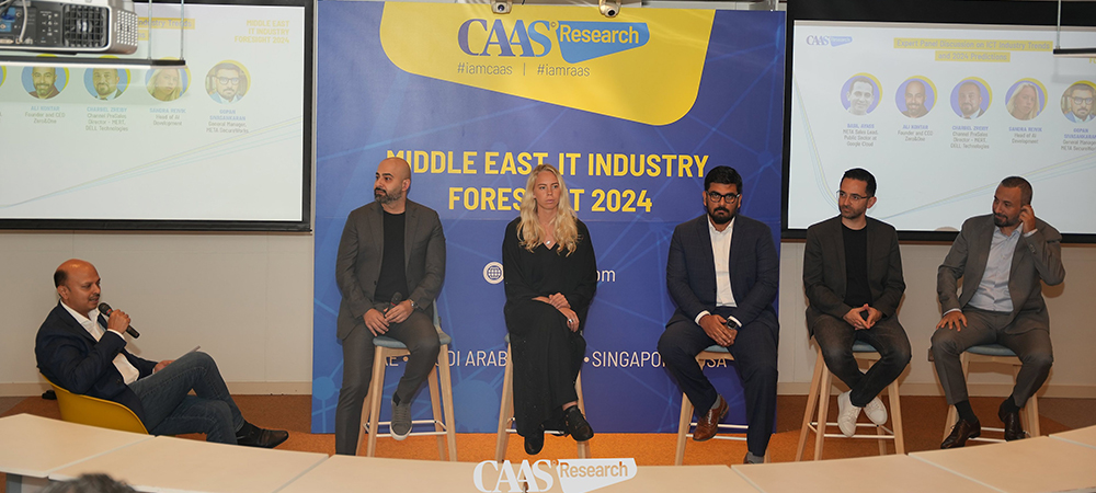 • Expert panel explored ICT industry trends and 2024 predictions, featuring panellists Basil Ayass, META Sales Lead, Public Sector at Google Cloud; Ali Kontar, Founder and CEO, Zero&One; Charbel Zreiby, Channel PreSales Director MERT, DELL Technologies; Sandra Reivik, Head of AI Development; Gopan Sivasankaran, General Manager, META SecureWorks.